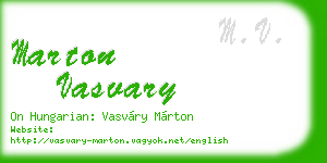 marton vasvary business card